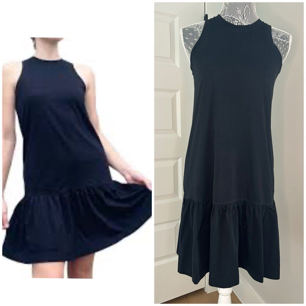 Madewell Women's XS Black Sleeveless Drop Waist Tank Dress Short Length